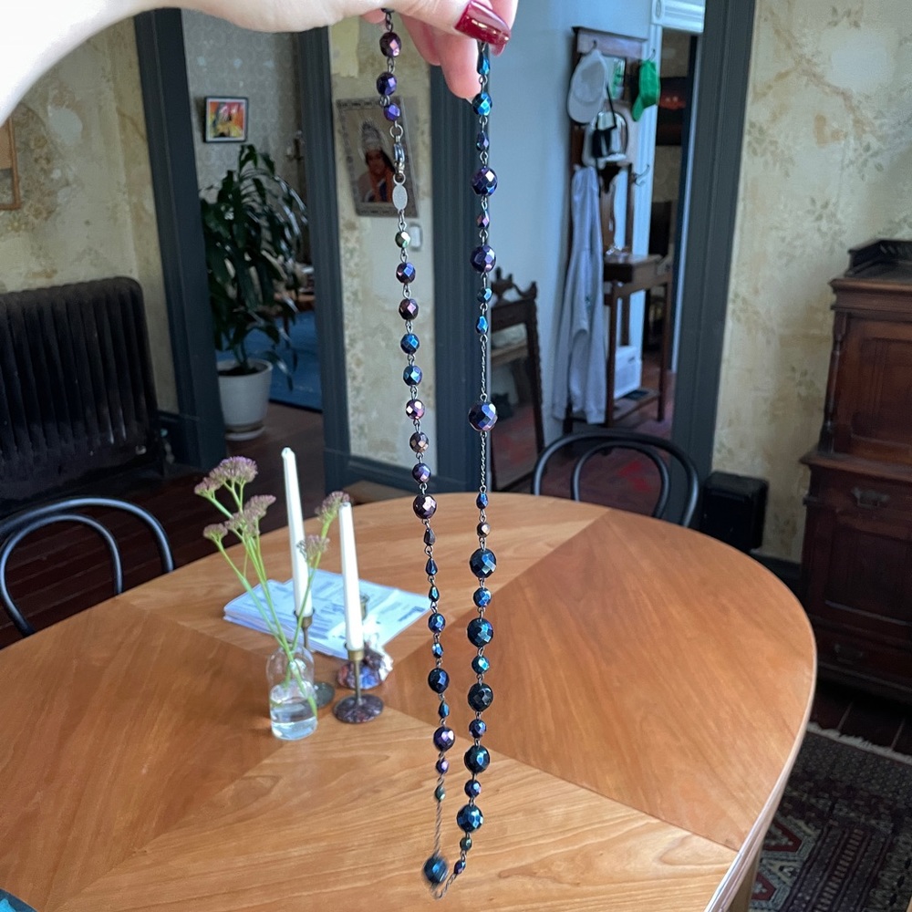 Iridescent costume jewelry necklace